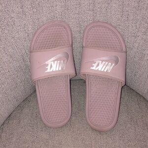 Like new Pink Nike slides